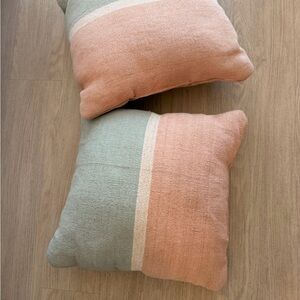 Pastel Striped Throw Pillows outdoor all weather